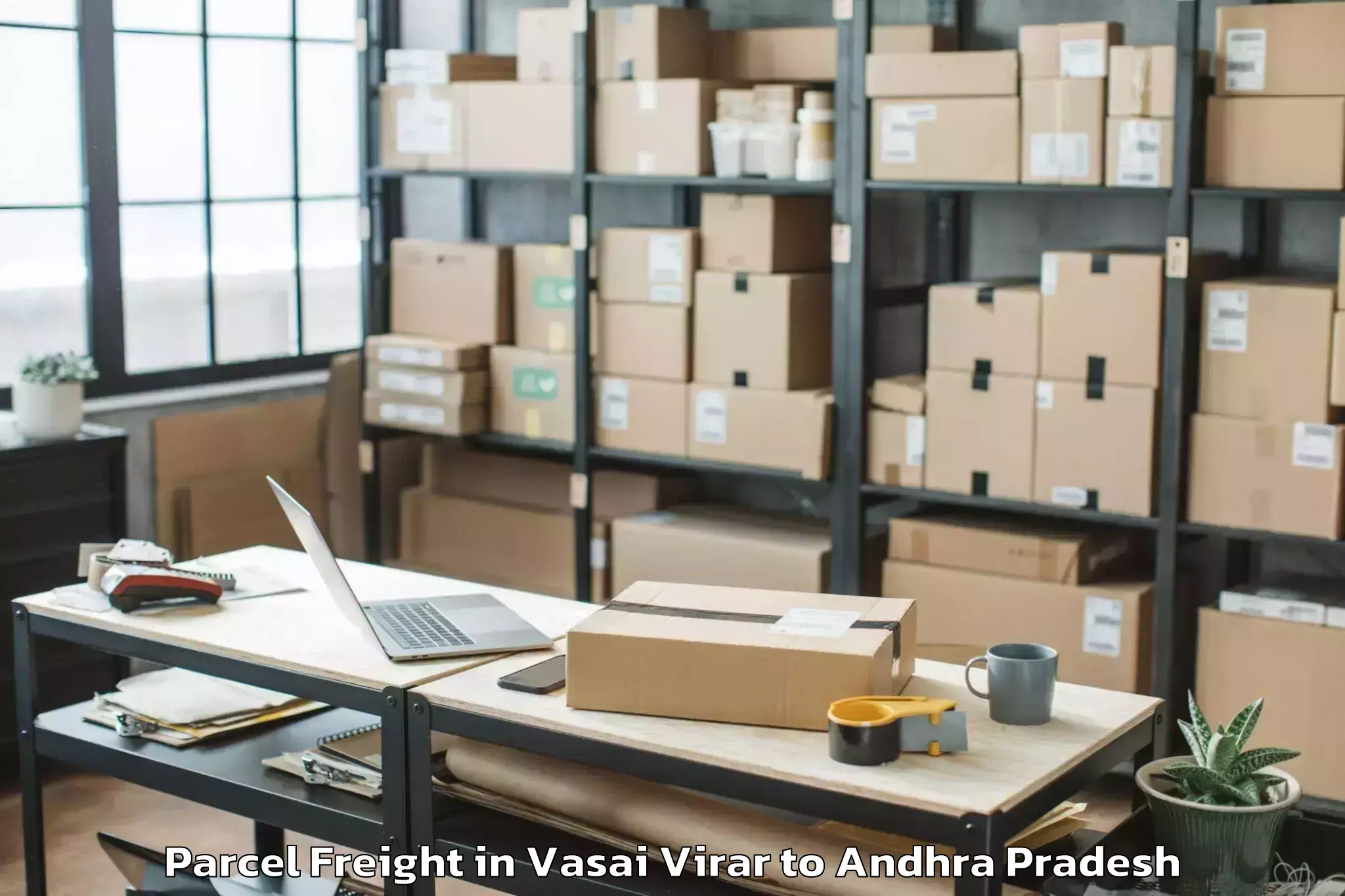 Book Vasai Virar to Laveru Parcel Freight Online